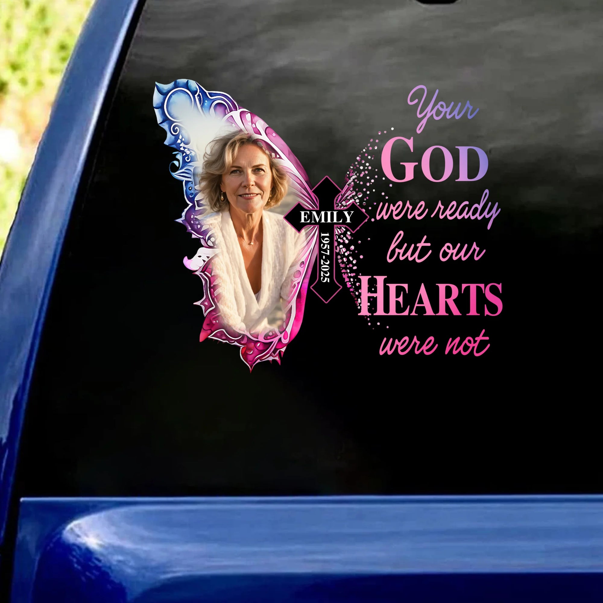 Your Wings Were Ready But My Heart Was Not - Personalized Decal, Memorial Gift