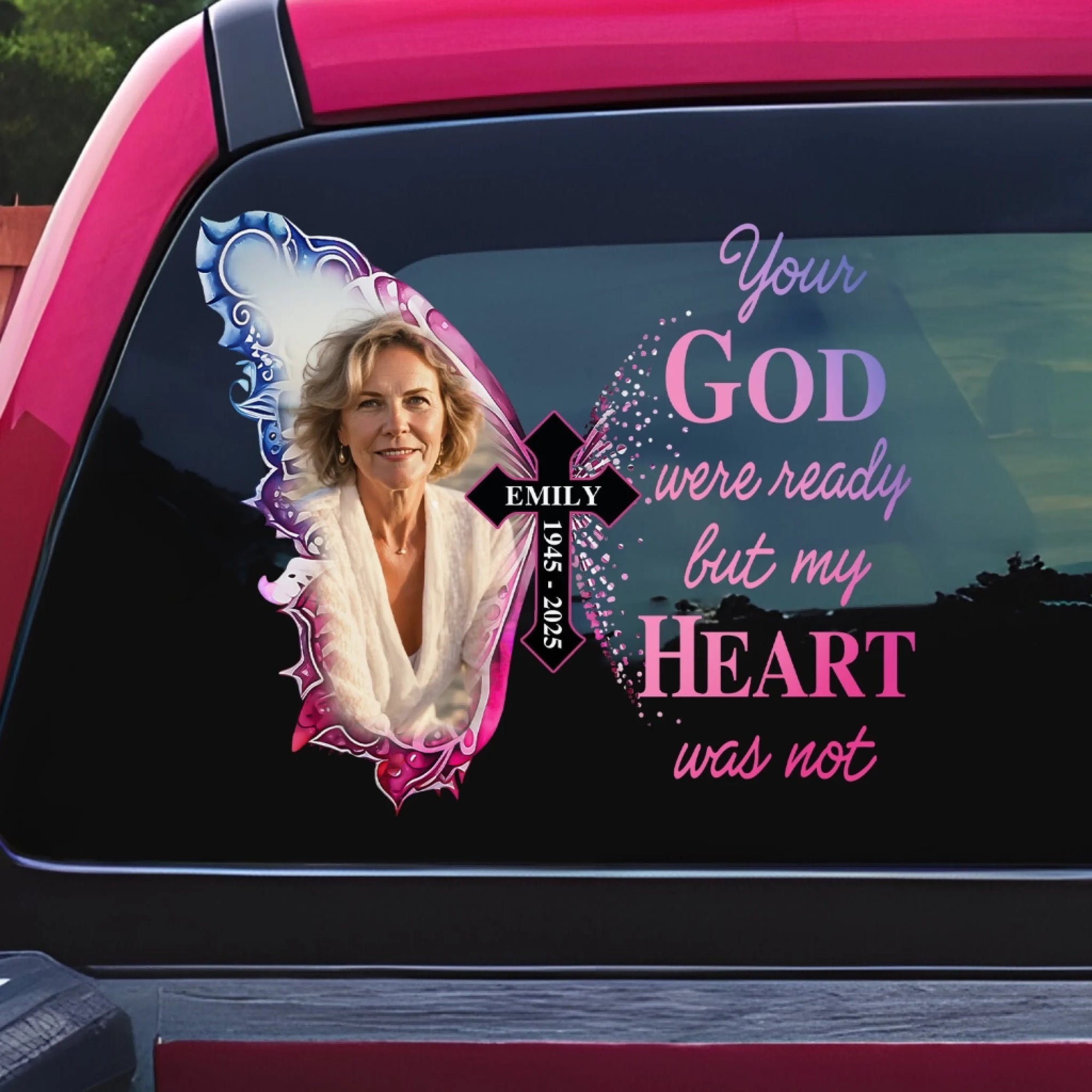 Your Wings Were Ready But My Heart Was Not - Personalized Decal, Memorial Gift