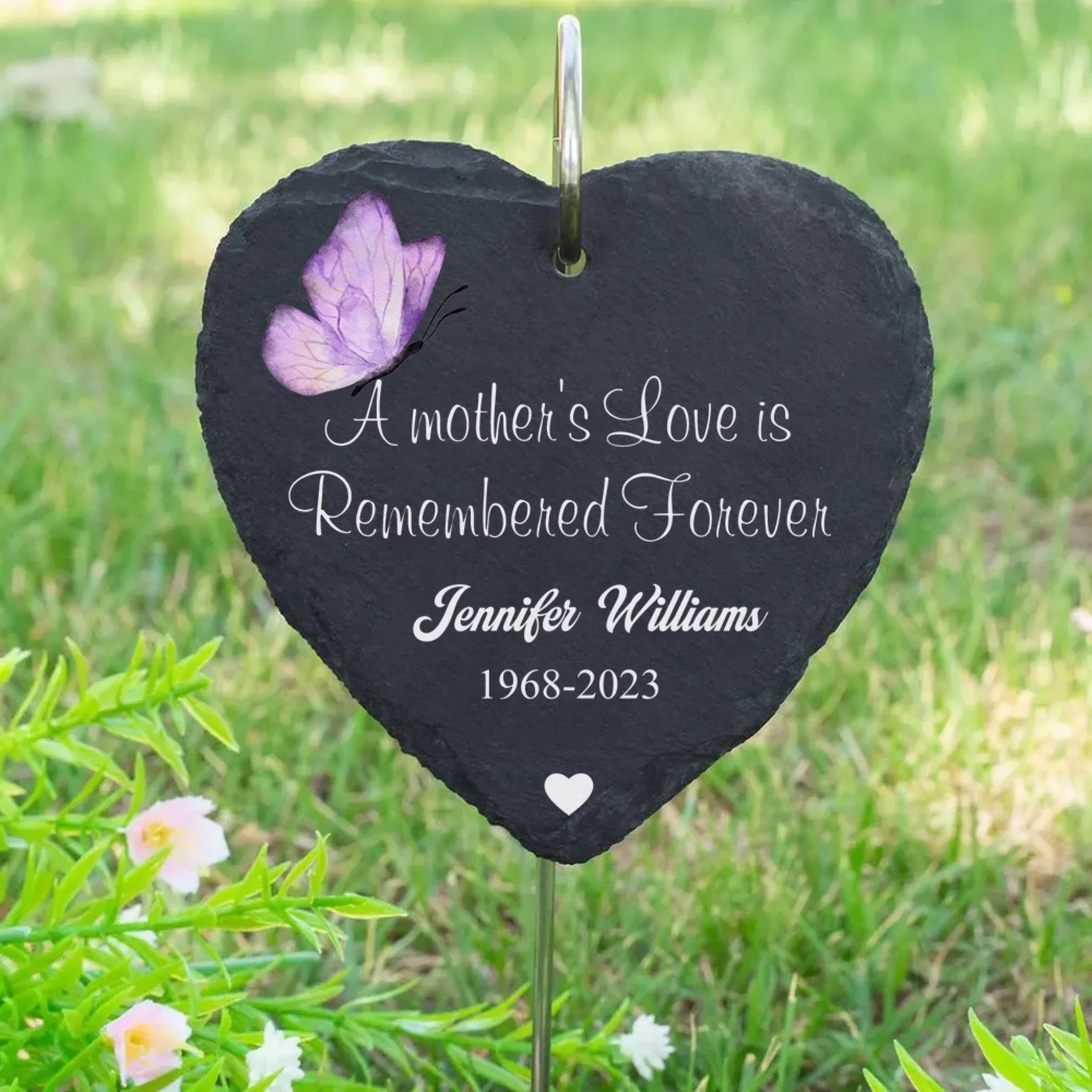 A Mother's Love Is Remembered Forever - Personalized Garden Slate, Custom Memorial Gift, Loss Of Loved One Gift