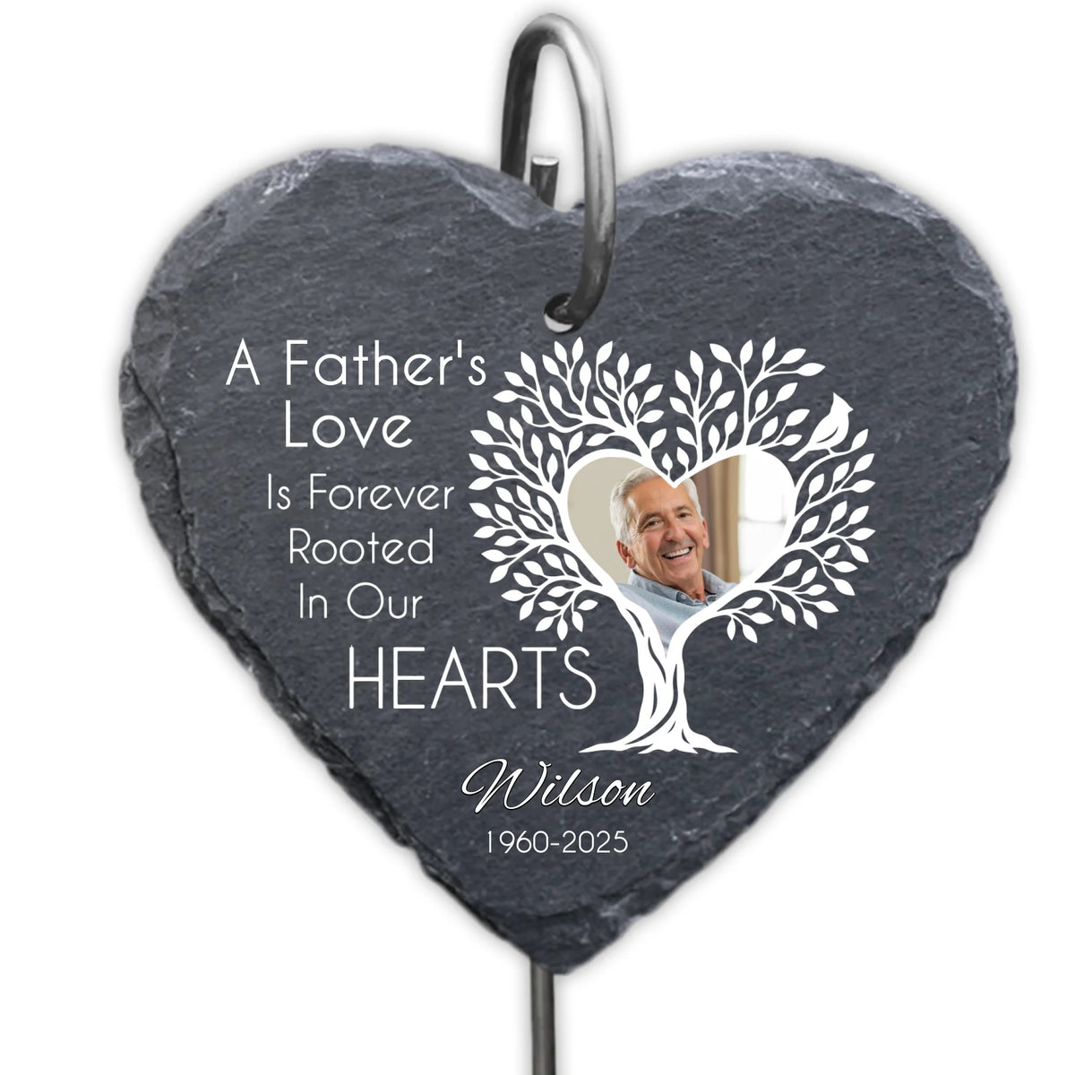 A Father&#39;s Love Is Forever Rooted In Our Hearts - Personalized Garden Slate, Loss Of Loved One Gift, Memorial Gift