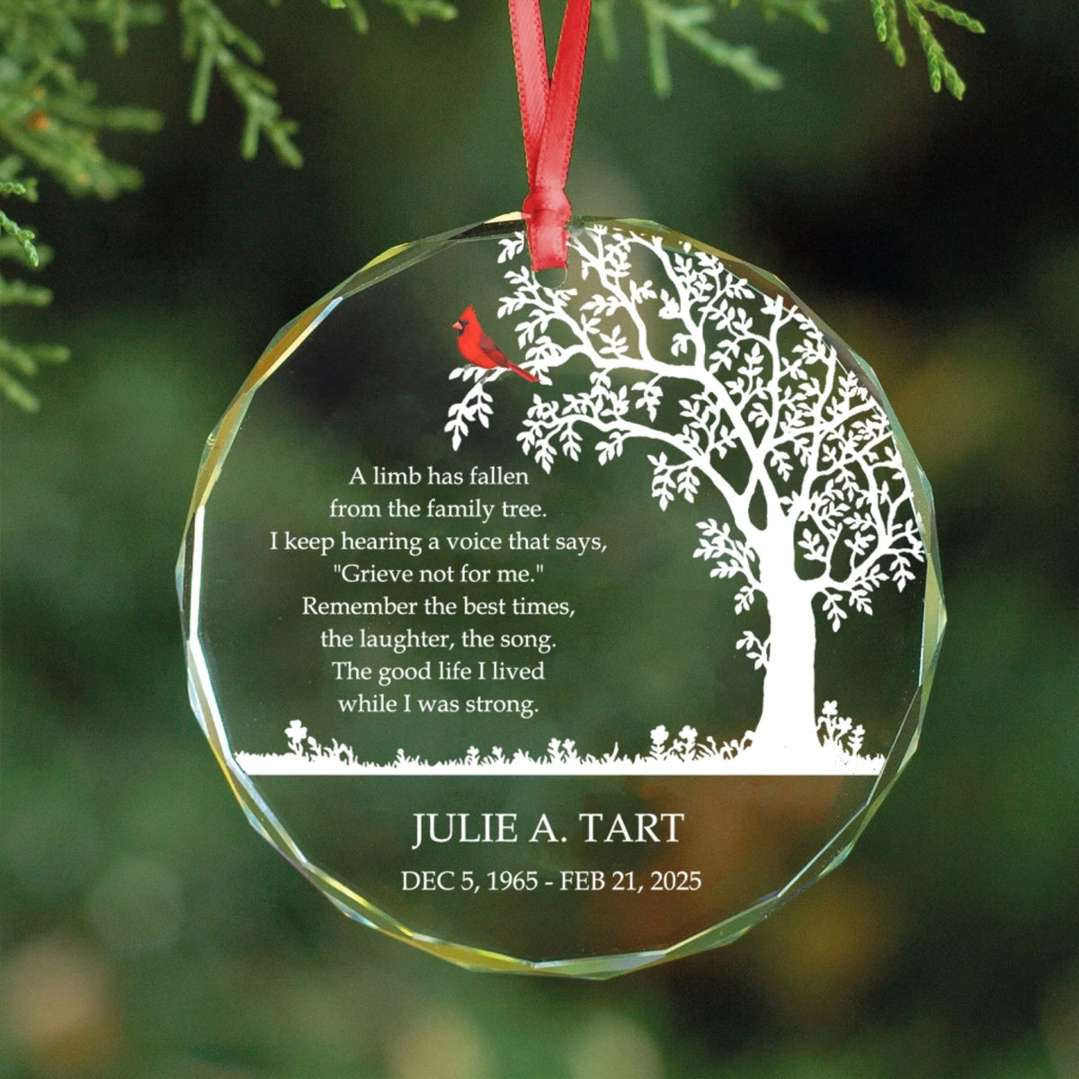 The Good Life I Lived While I Was Strong - Personalized Glass Ornament, Memorial Tree