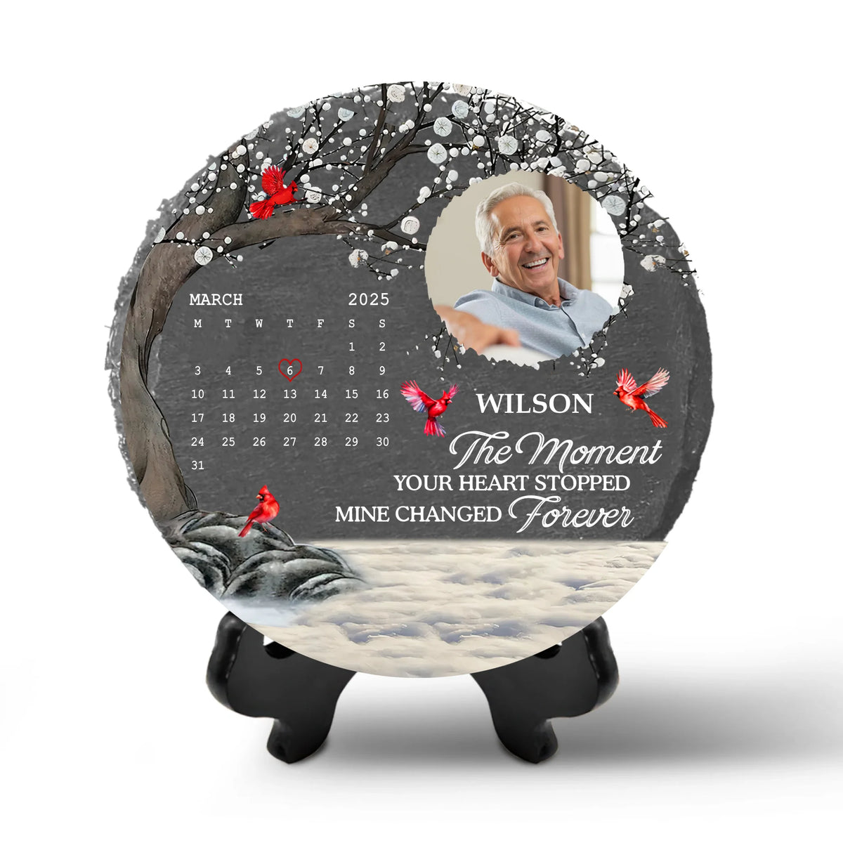 The Moment Your Heart Stopped Mine Changed Forever - Personalized Memorial Stone, Sympathy Gift For Loss Of Loved One