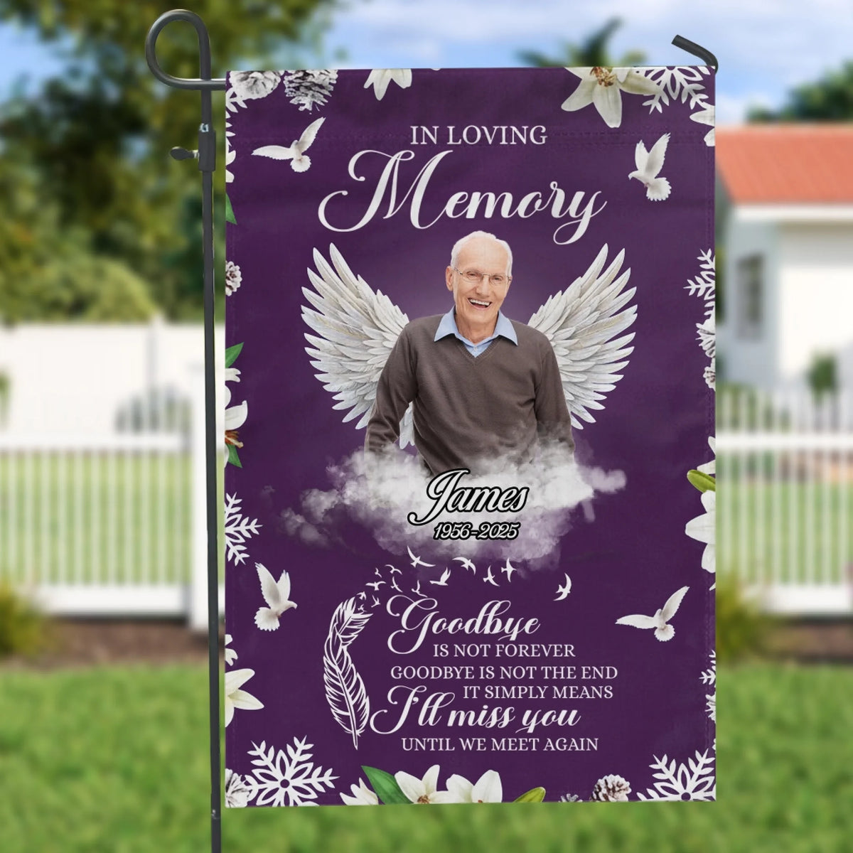 I'll Miss You Until I Meet Again - Personalized Garden Flag, Memorial Gift, Sympathy Gift For Loss Of Mom/Dad