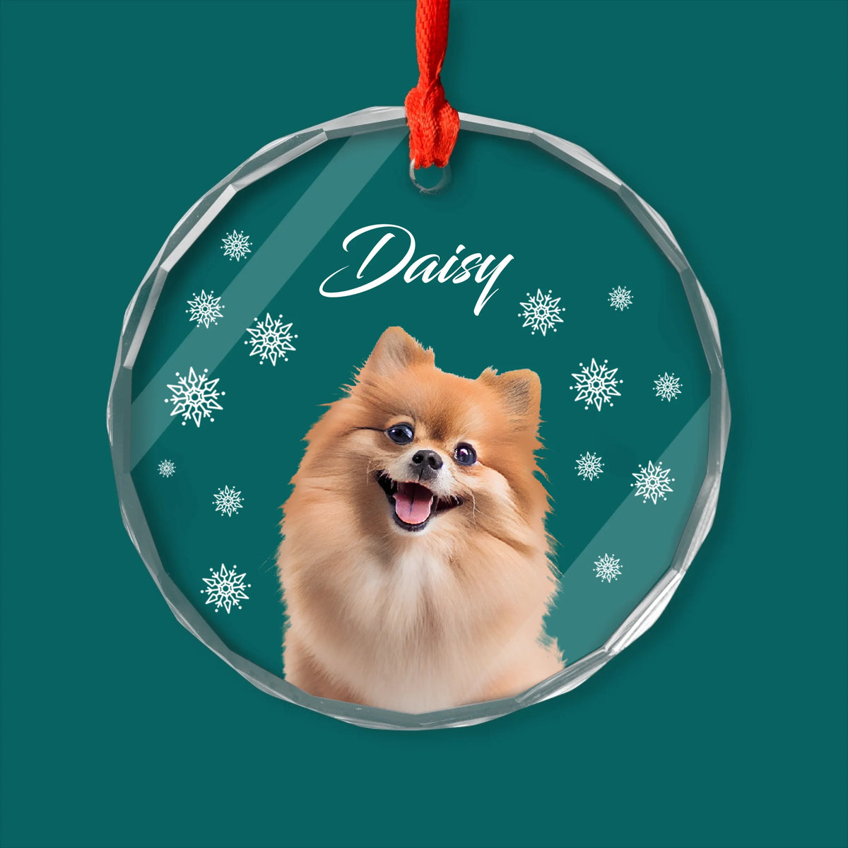 Puppy Picture Christmas - Personalized Glass Ornament, Custom Dog Ornament, Christmas Gifts, Gift For Dog Owners - GO157TL