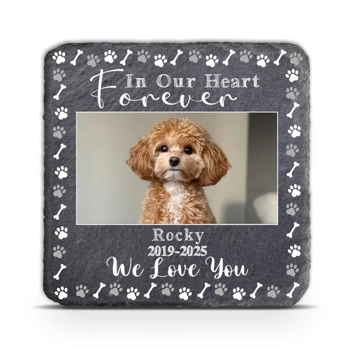 In Our Heart Forever We Love You - Personalized Memorial Stone, Sympathy Gift, Loss Of Pet Gift