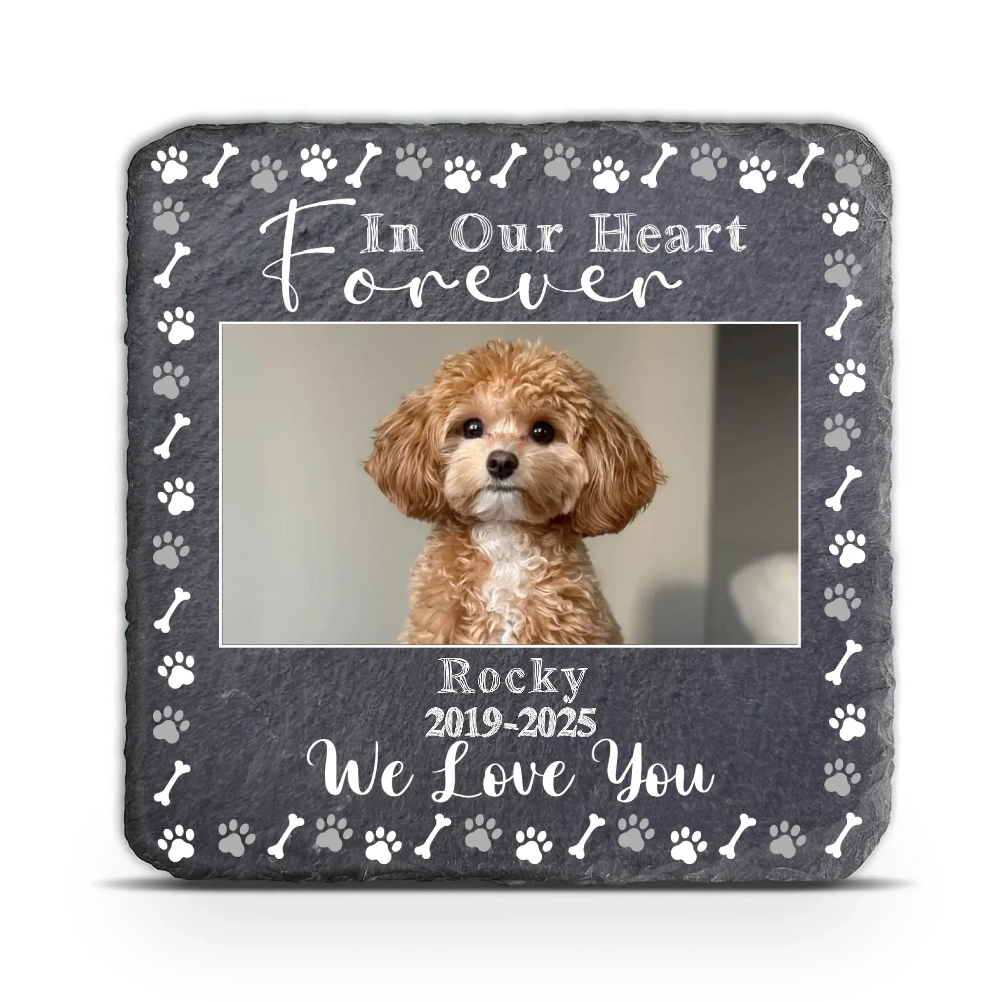 In Our Heart Forever We Love You - Personalized Memorial Stone, Sympathy Gift, Loss Of Pet Gift