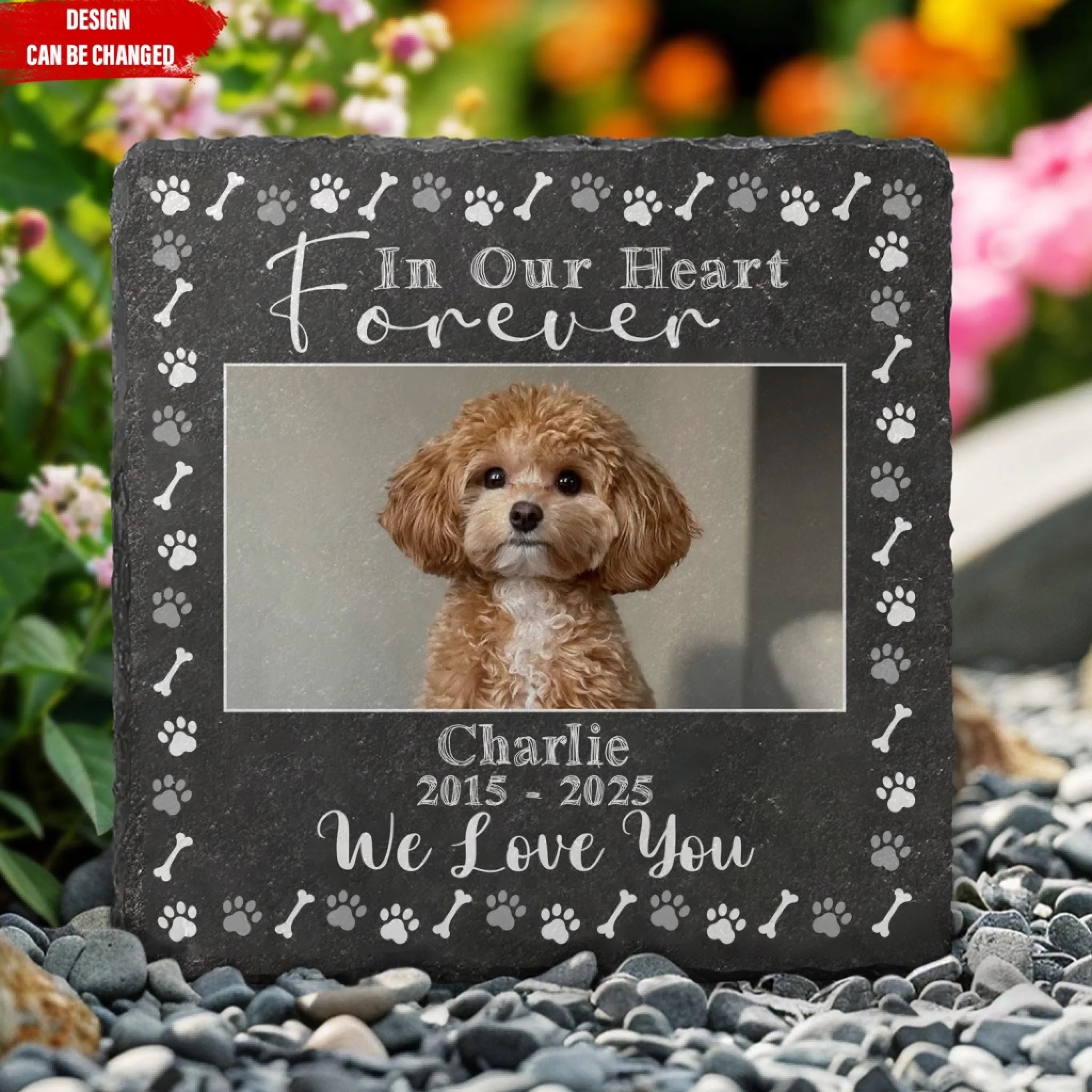 In Our Heart Forever We Love You - Personalized Memorial Stone, Sympathy Gift, Loss Of Pet Gift