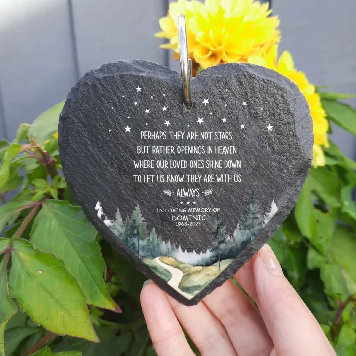 Our Loved Ones Shine Down To Let Us Know They Are With Us - Personalized Garden Slate, Custom Memorial Gift