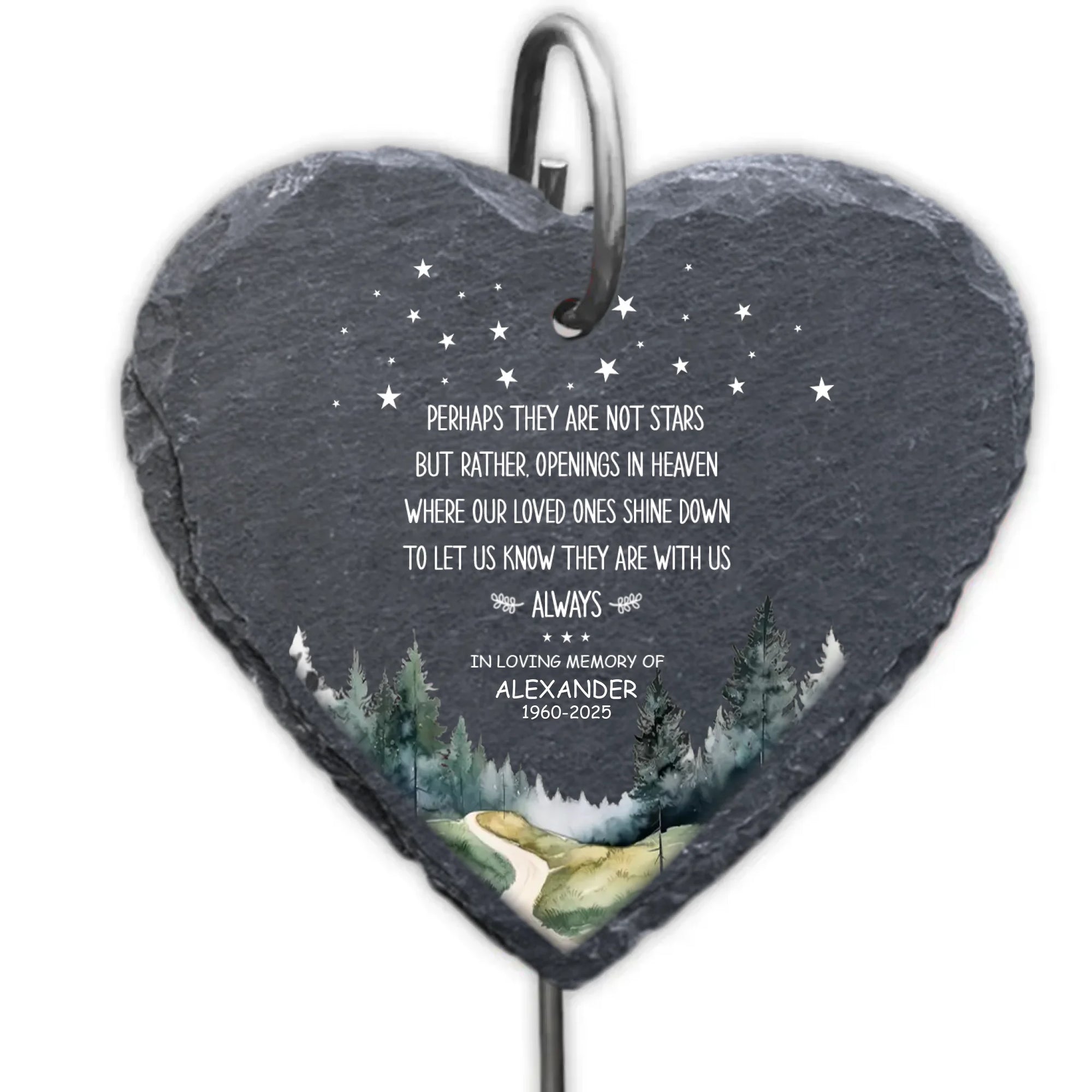 Our Loved Ones Shine Down To Let Us Know They Are With Us - Personalized Garden Slate, Custom Memorial Gift