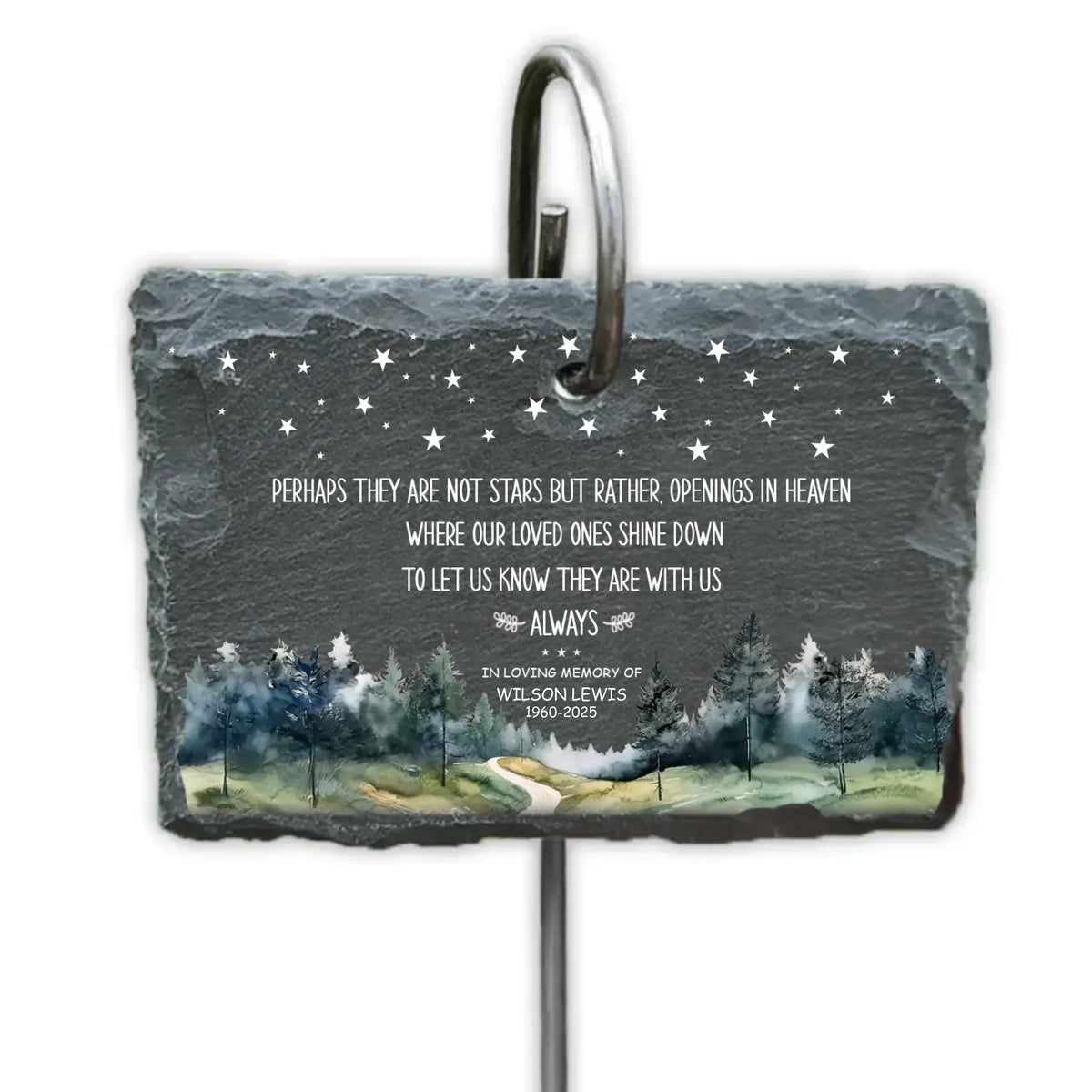 Our Loved Ones Shine Down To Let Us Know They Are With Us - Personalized Garden Slate, Custom Memorial Gift