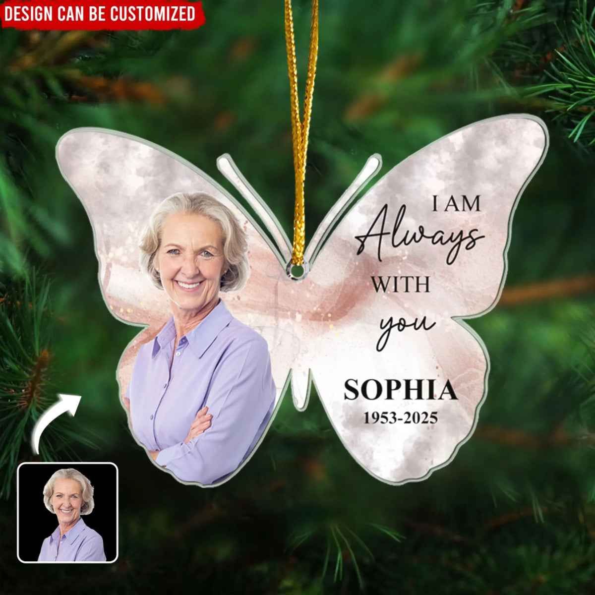 I Am Always With You - Personalised Acrylic Ornament, Memorial Gift, Custom Photo Sympathy Gift