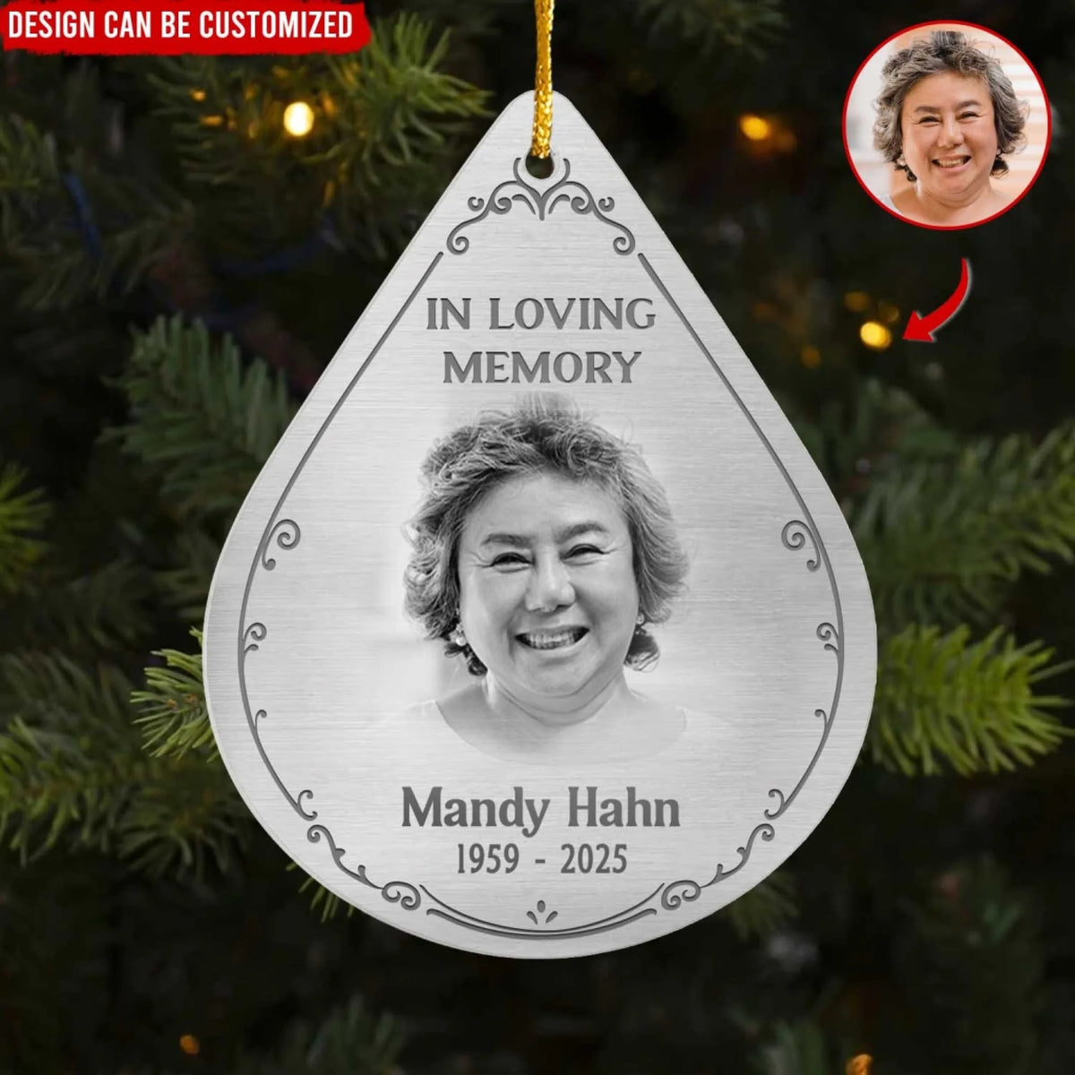 In Loving Memory Custom Photo Gift - Personalized Acrylic Ornament, Memorial Gift
