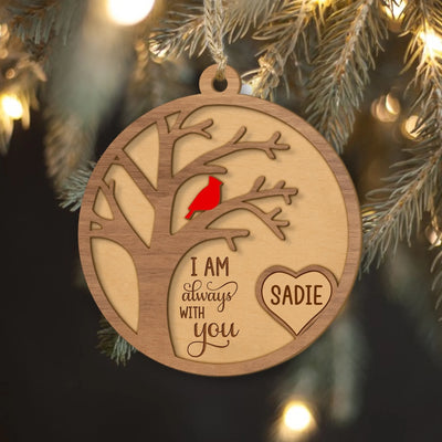 Cardinal Memorial - Personalized 2-layer Wooden Ornament, Memorial Gift, Remembrance Gift