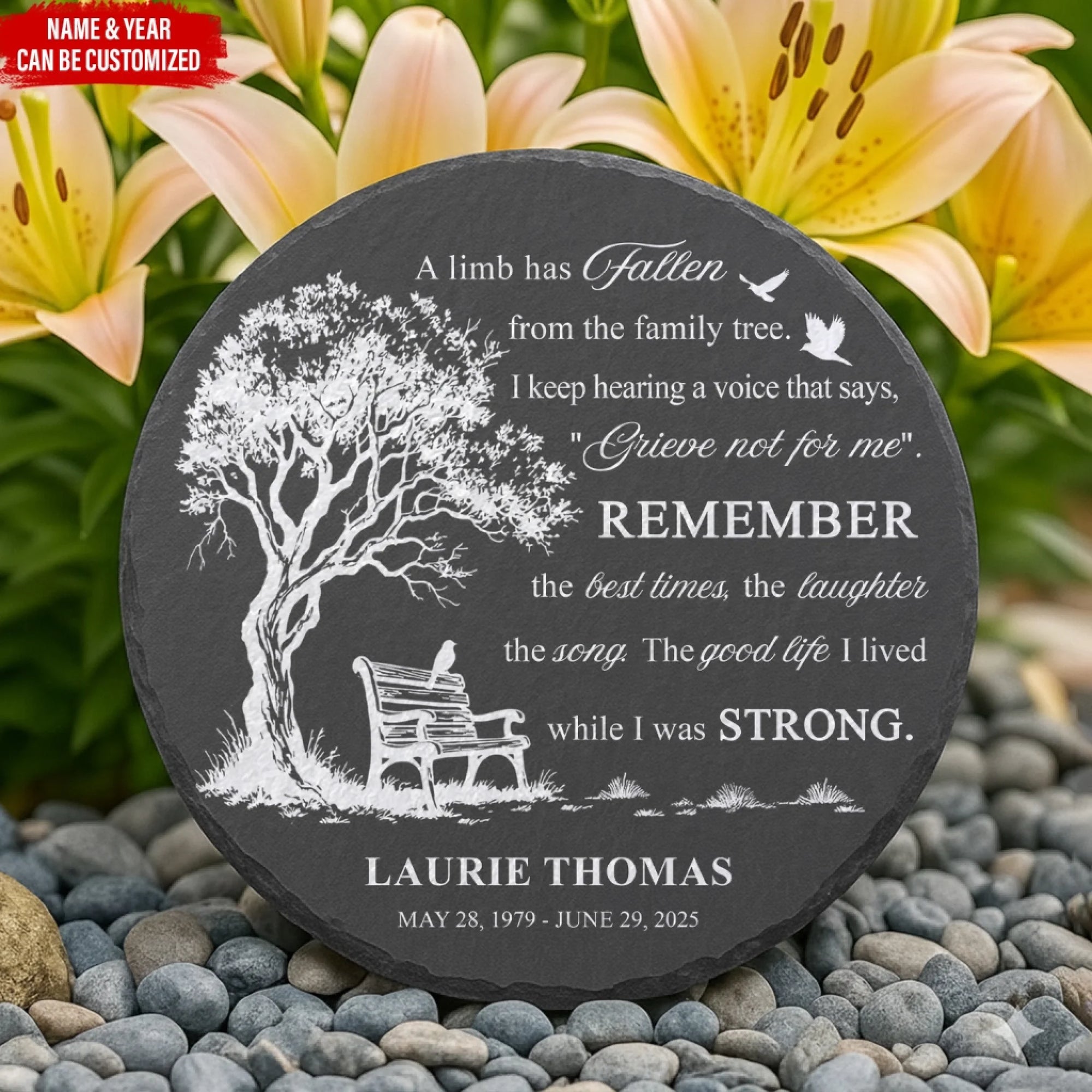 A Limb Has Fallen From the Family Tree - Personalized Memorial Stone, Memorial Gift For Of The Loved One