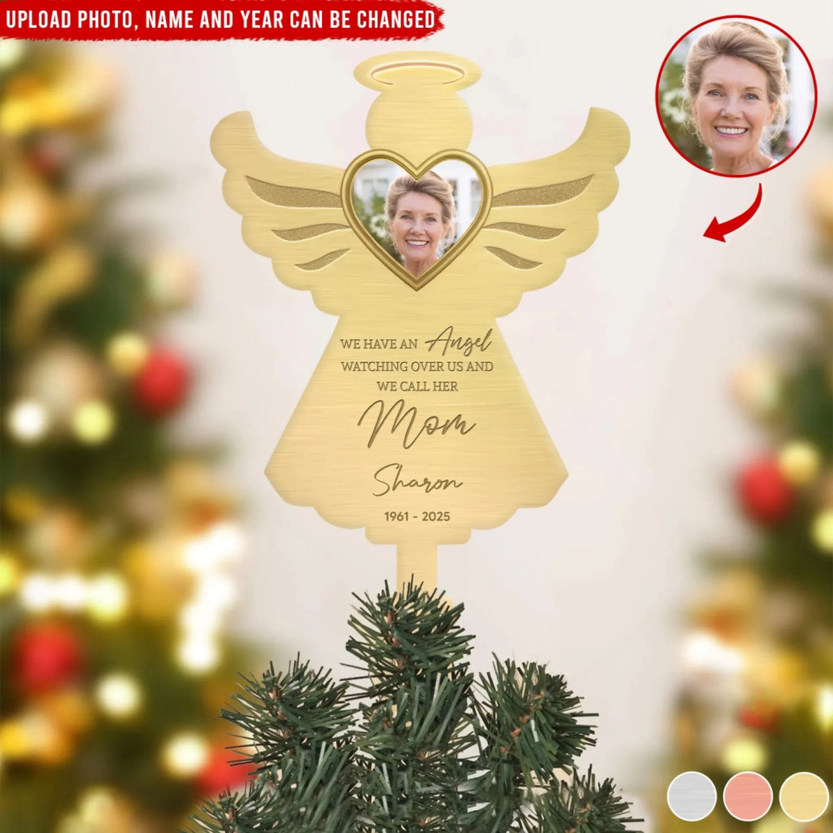 Our Christmas Angel - Personalized Tree Topper, Memorial Christmas Gift For Family