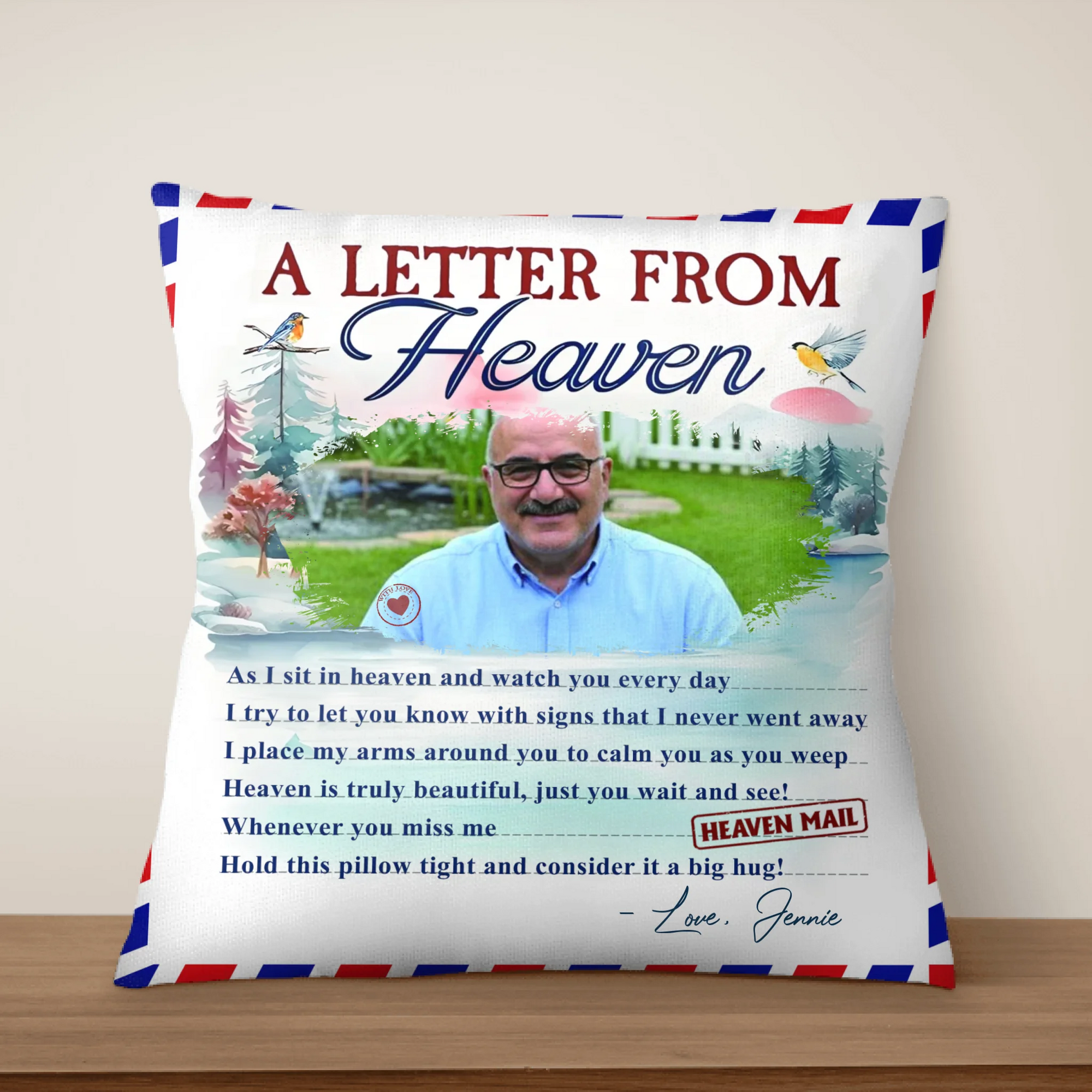 A Letter From Heaven - Personalized Pillow, Memorial Gift, Sympathy Gift For Loss Of Loved One