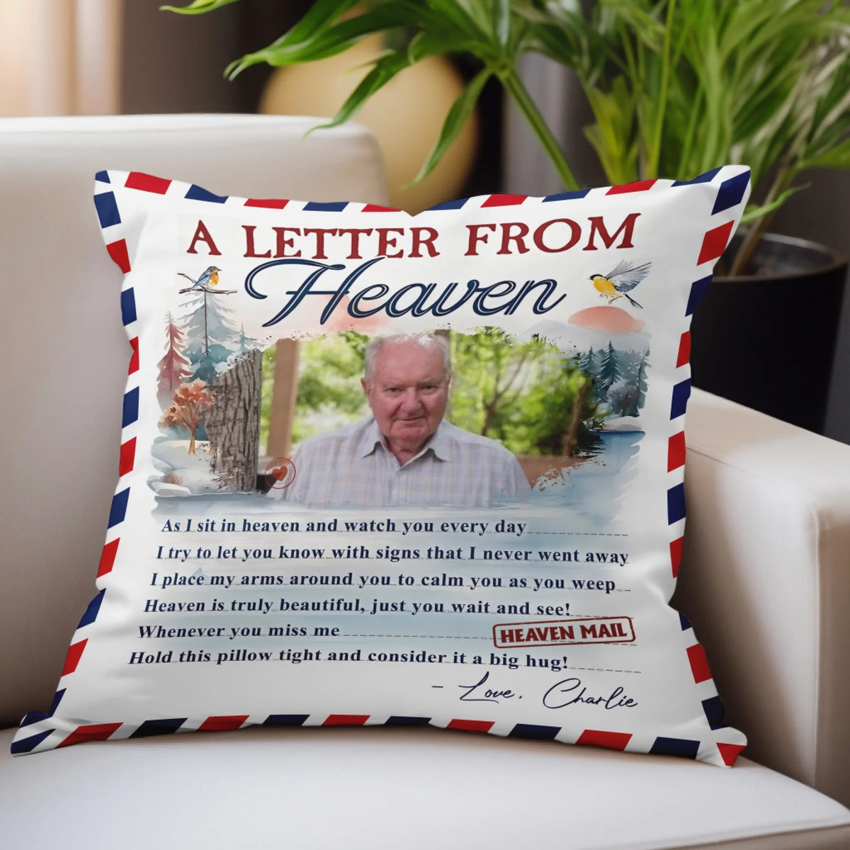 A Letter From Heaven - Personalized Pillow, Memorial Gift, Sympathy Gift For Loss Of Loved One