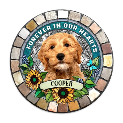 Flower Memorial Pet Photo - Personalized Memorial Stone, Gift For Pet Lover