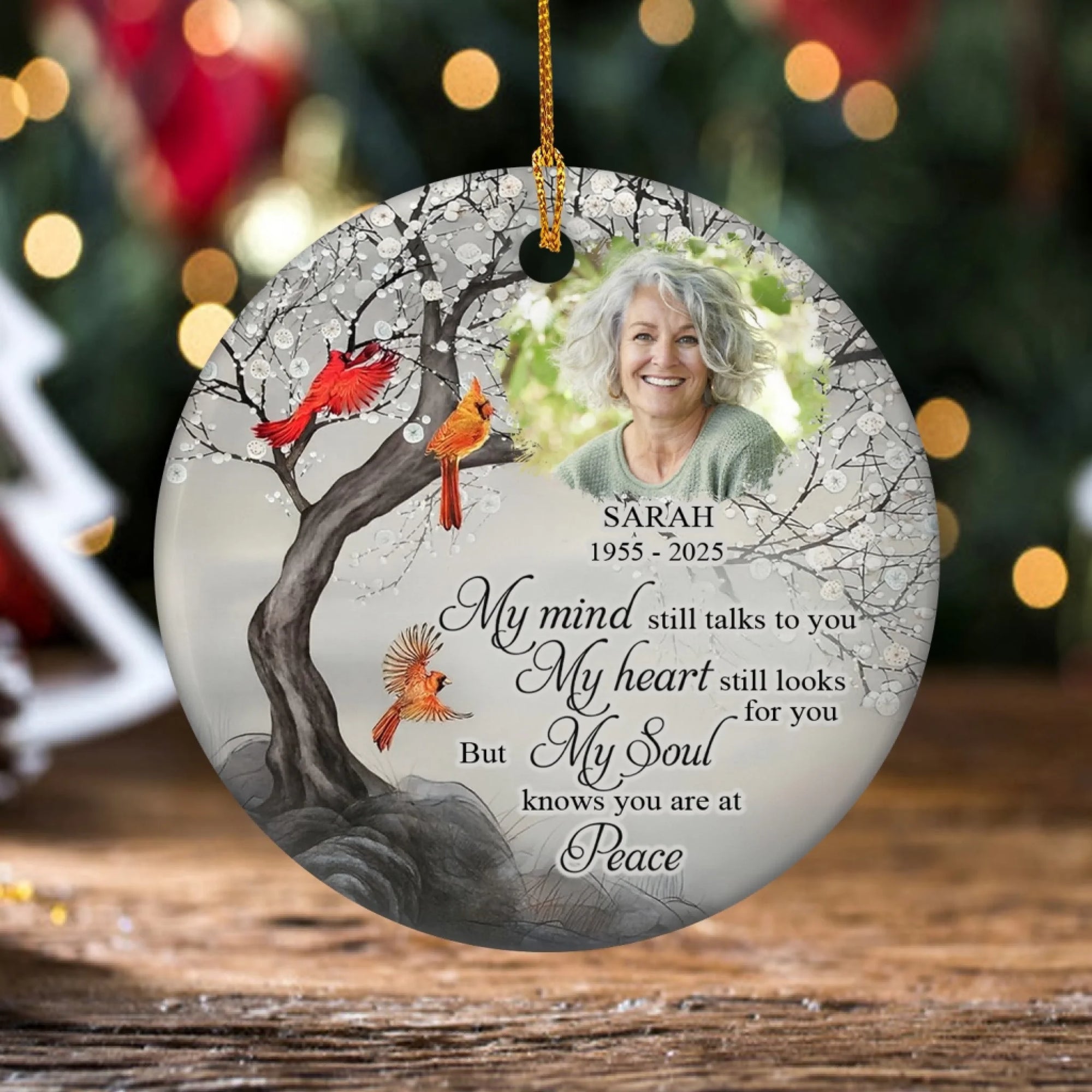 My Mind Still Talks To You - Personalized Ceramic Ornament, Memorial Gift, Sympathy Gift For Loss Of Loved One
