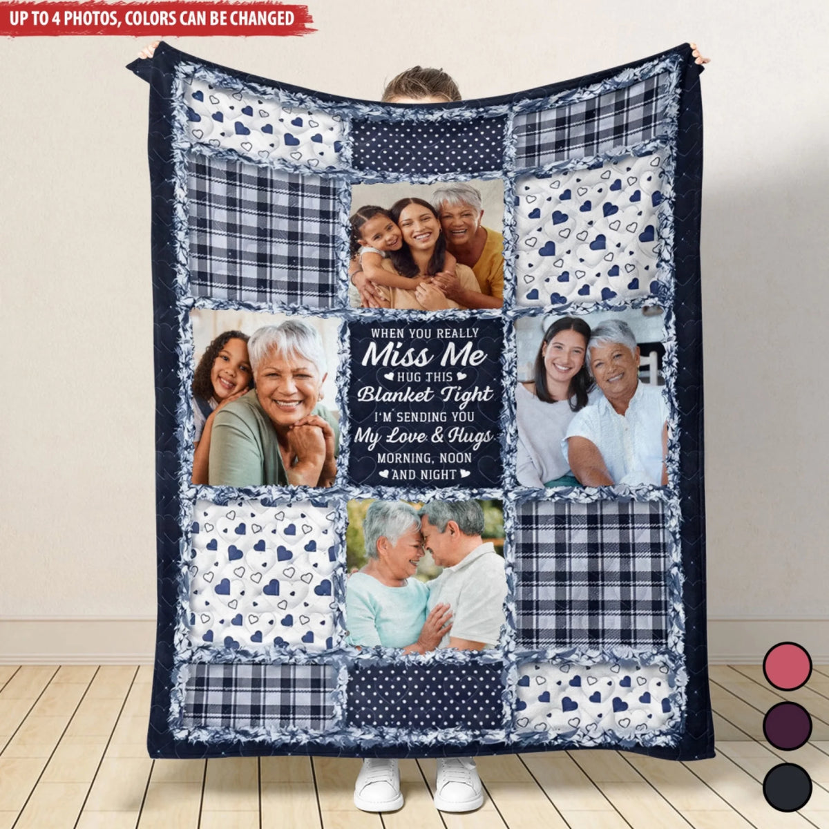 I’m Sending You My Love & Hugs - Personalized Blanket, Memorial Gift, Photo Memorial