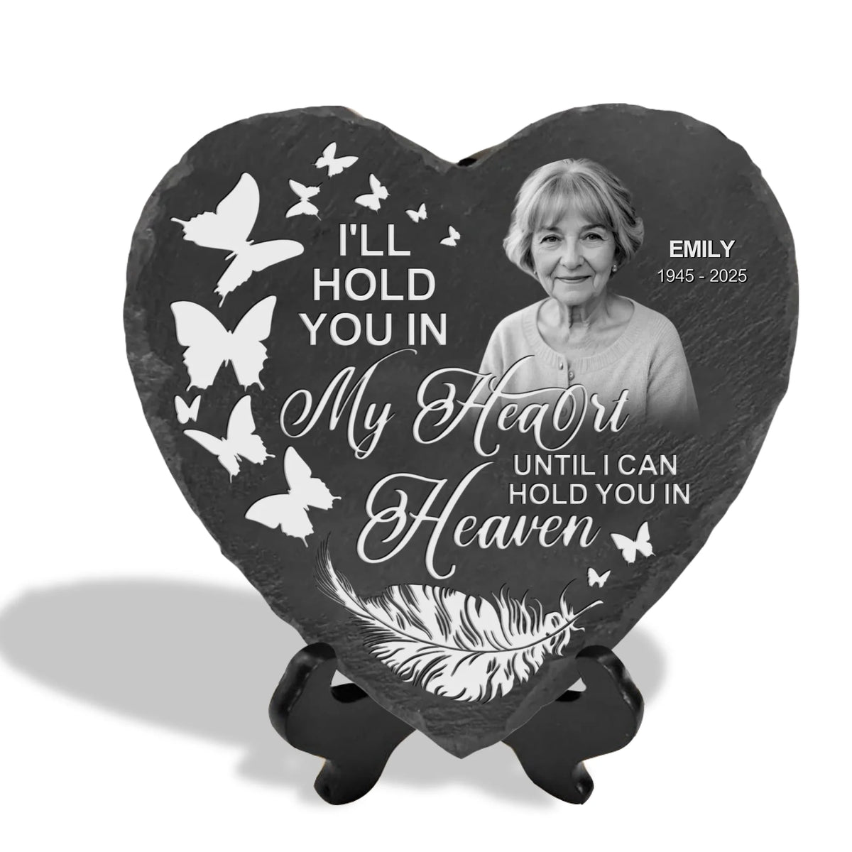I'll Hold You In My Heart Until I Can Hold You In Heaven - Personalized Memorial Stone, Memorial Gift