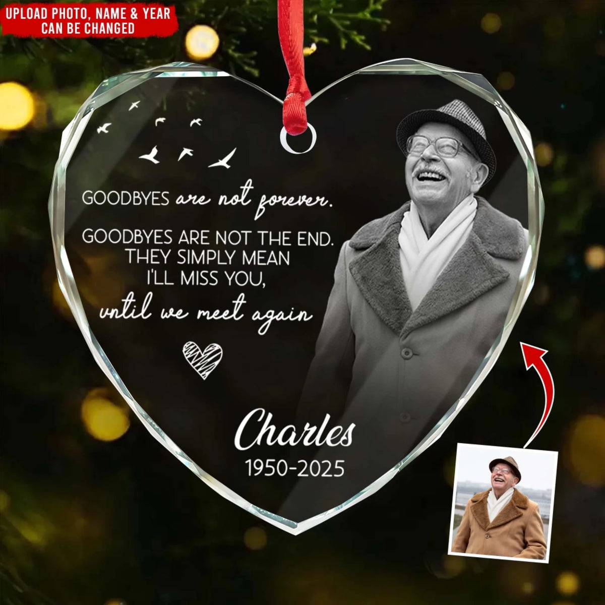 I’ll Miss You Until We Meet Again - Personalized Glass Ornament, Memorial Gift, Gift For Your Loved One, Sympathy Ornament Gift