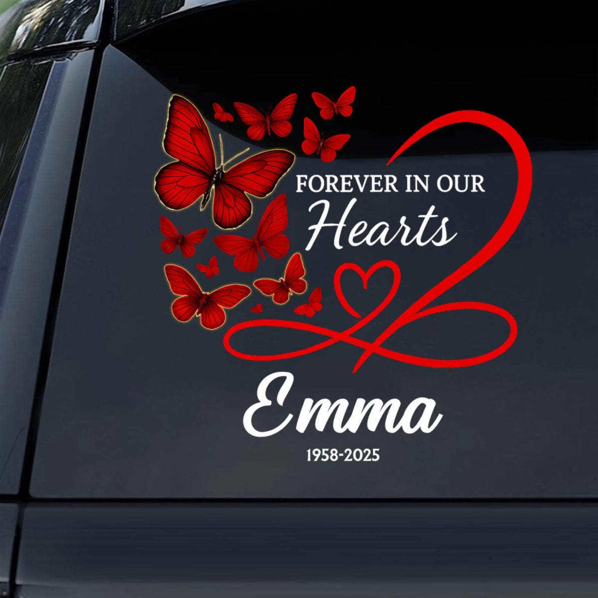 Memorial Butterflies With Photo - Personalized Decal, Gift For Memorial Gift, Decal Gift