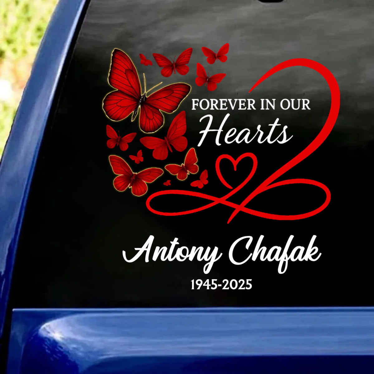 Memorial Butterflies With Photo - Personalized Decal, Gift For Memorial Gift, Decal Gift