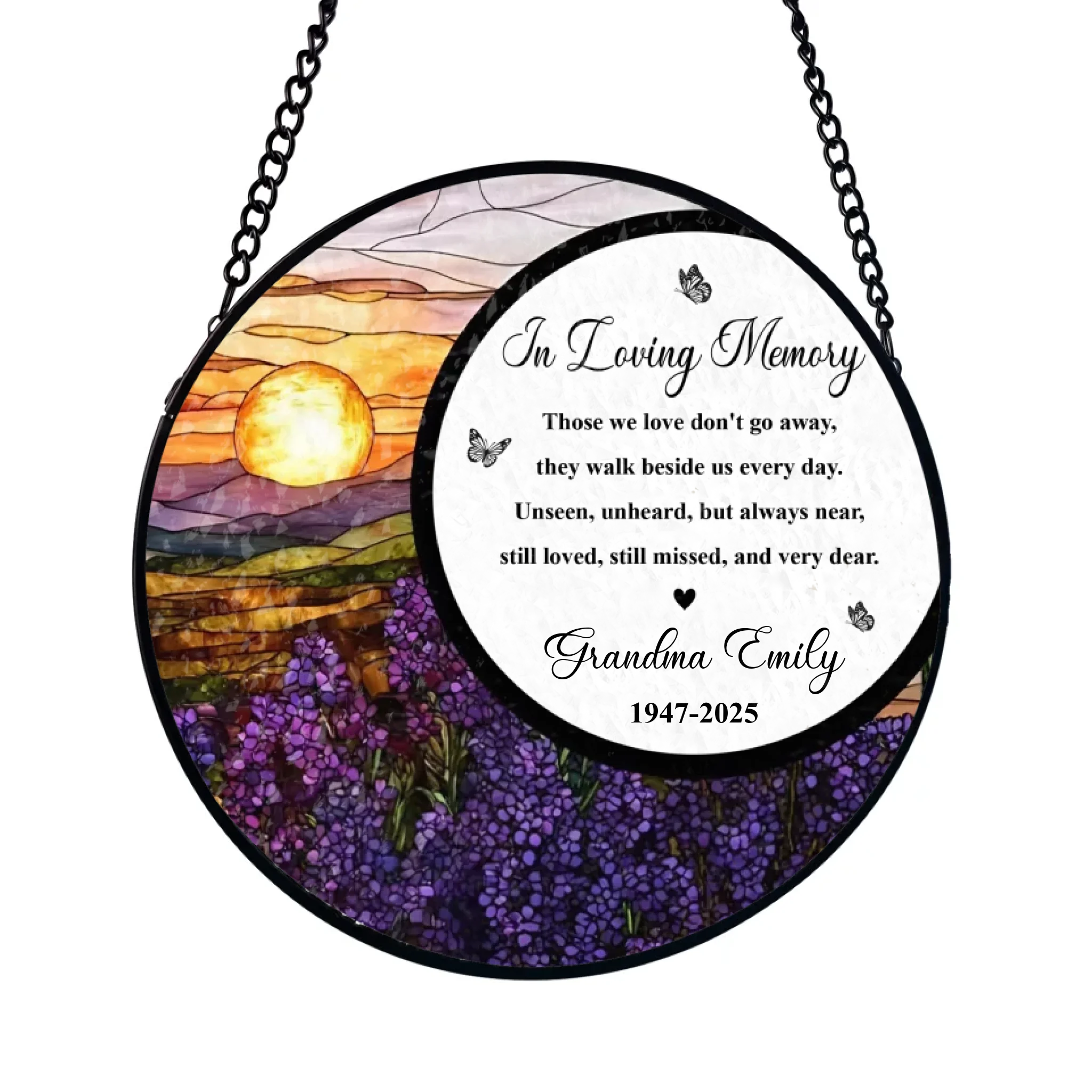 A Light From Heaven To Guide Your Way - Personalized Window Stained Glass, Memorial Hanging Suncatcher, In Loving Memory Keepsake