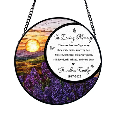 A Light From Heaven To Guide Your Way - Personalized Window Stained Glass, Memorial Hanging Suncatcher, In Loving Memory Keepsake