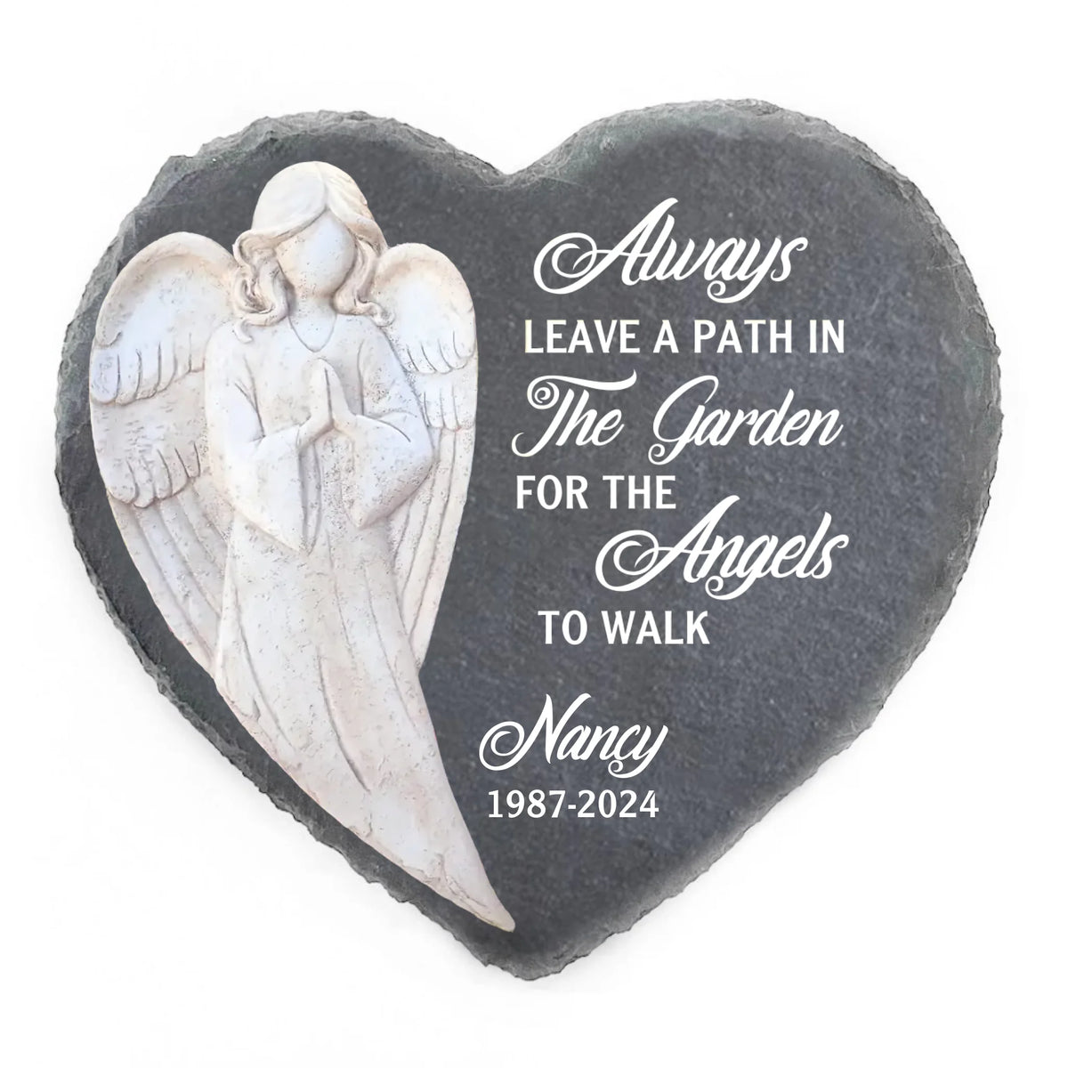 Always Leave A Path In The Garden For The Angels To Walk -  Personalized Memorial Stone, Memorial Gift Idea - MS76