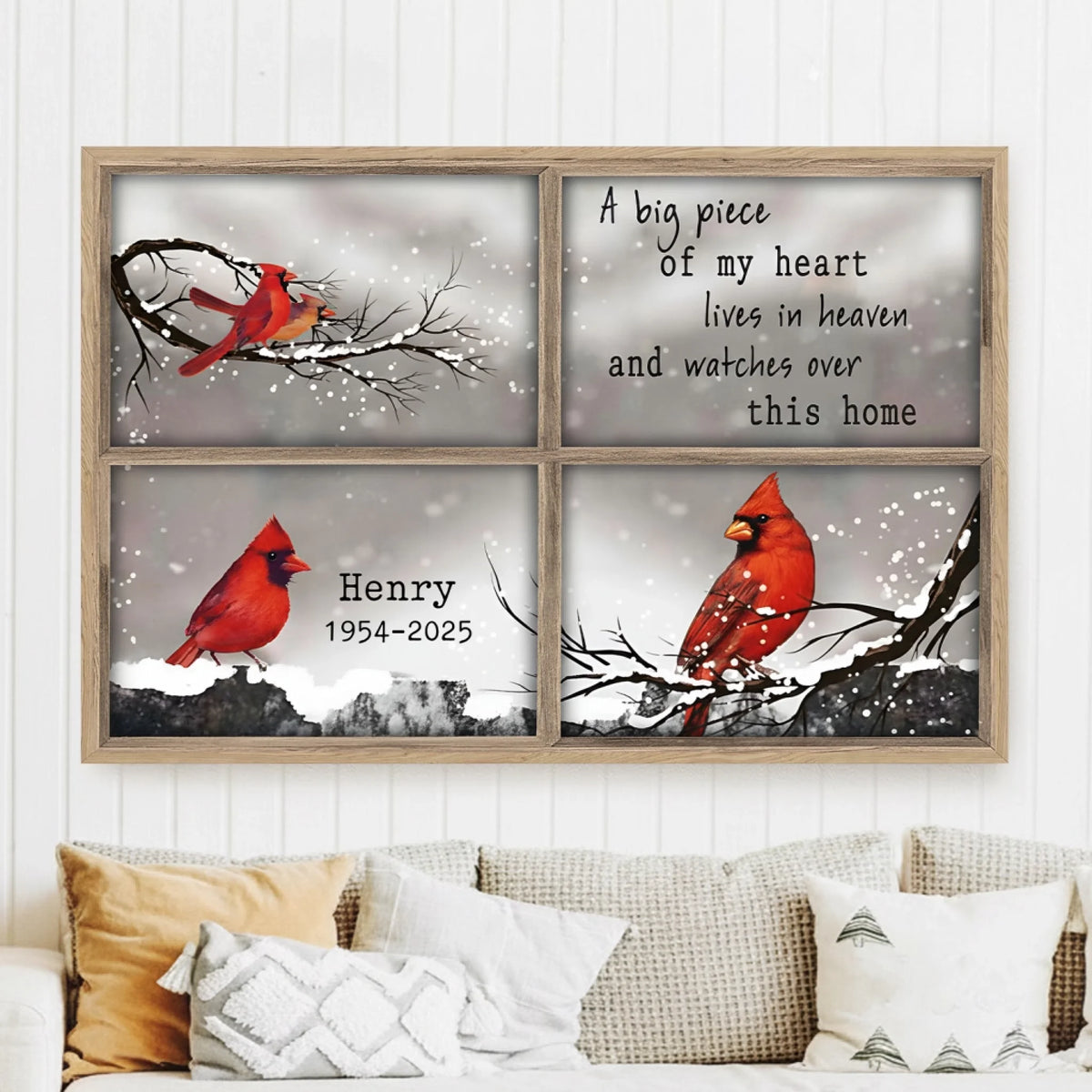Vintage Cardinal Watches Home Retro - Personalized Poster, Memorial Gift, A Big Piece Of My Heart
