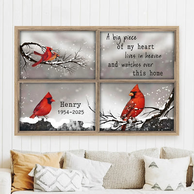 Vintage Cardinal Watches Home Retro - Personalized Poster, Memorial Gift, A Big Piece Of My Heart