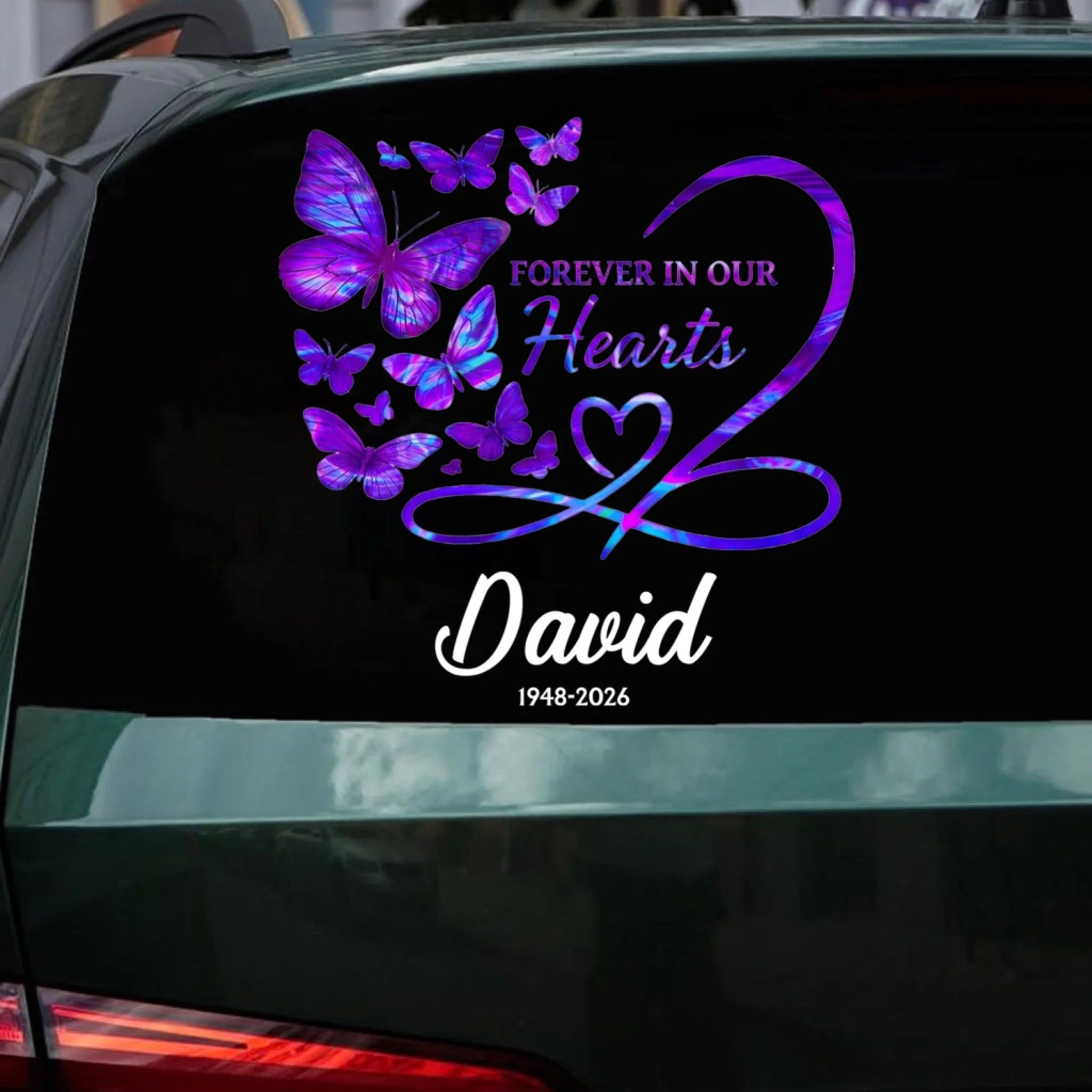 Memorial Butterflies With Photo - Personalized Decal, Gift For Memorial Gift, Decal Gift