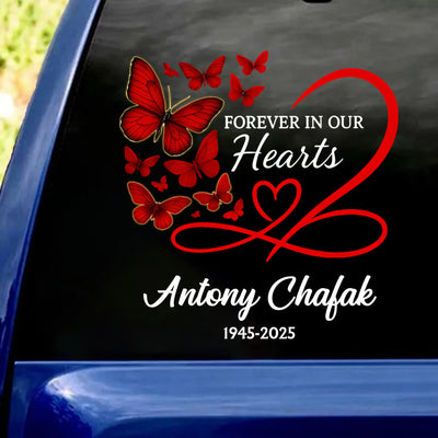 Memorial Butterflies With Photo - Personalized Decal, Gift For Memorial Gift, Decal Gift