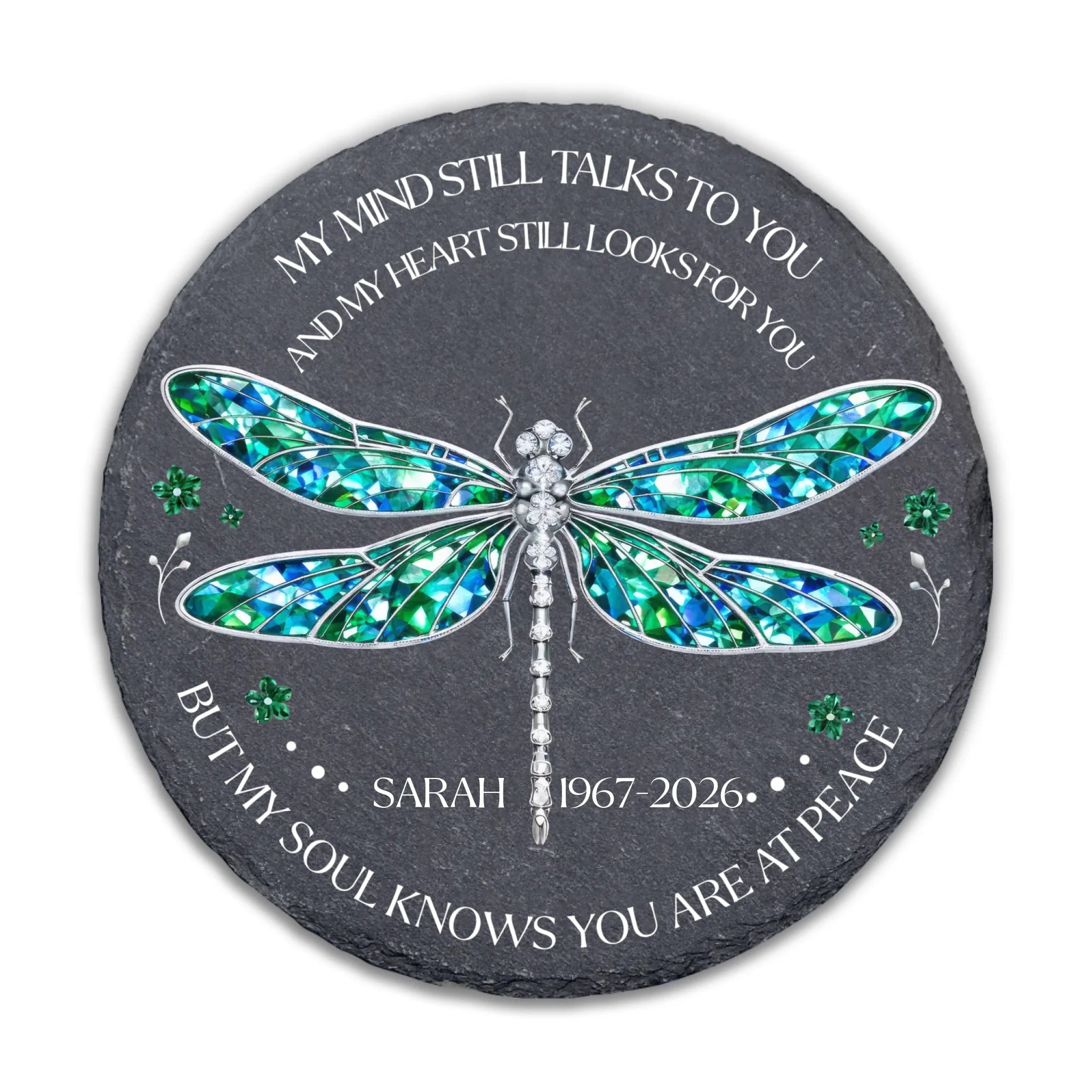 In Loving Memory Dragonfly My Soul Knows You Are At Peace - Personalized Memorial Stone, Memorial Gift