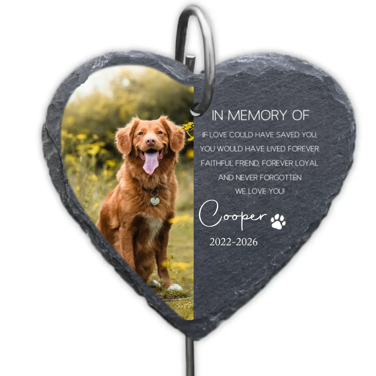 In Memory Of Our Loyal Fur Friend - Personalized Garden Slate, Memorial Pet Gift, Loss Of Pet