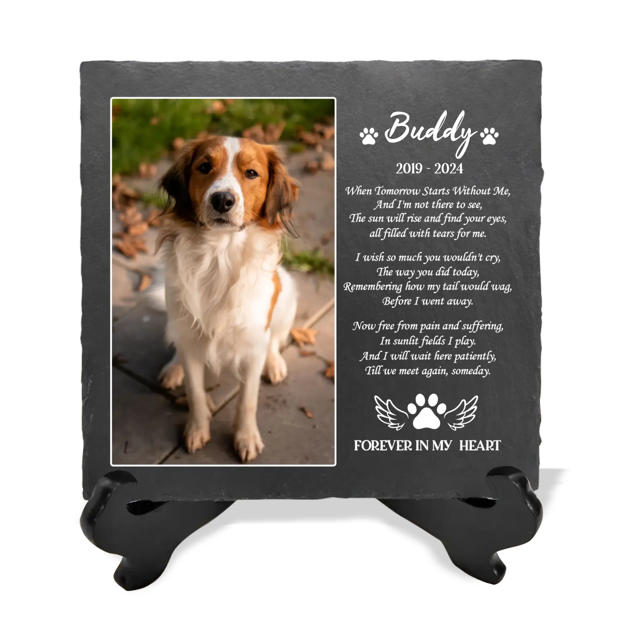 Till We Meet Again Someday - Personalized Memorial Stone, Gift For Pet Loss, Dog Memorial Gift  - MS90