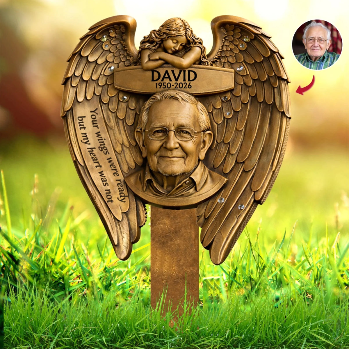 Heaven Gained An Angel, We Gained A Guardian - Personalized Plaque Stake, Memorial Gift For Loss Of Loved One