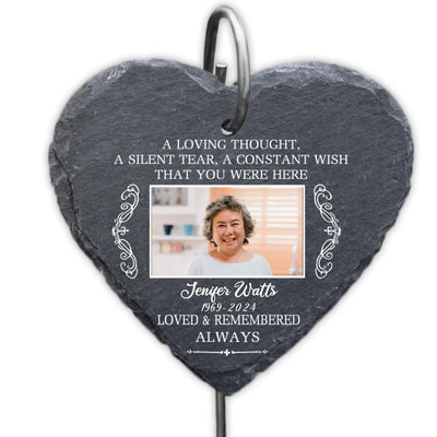A Silent Tear A Constant Wish That You Were Here - Personalized Garden Slate, Memorial Gift, Memorial Slate - GS75