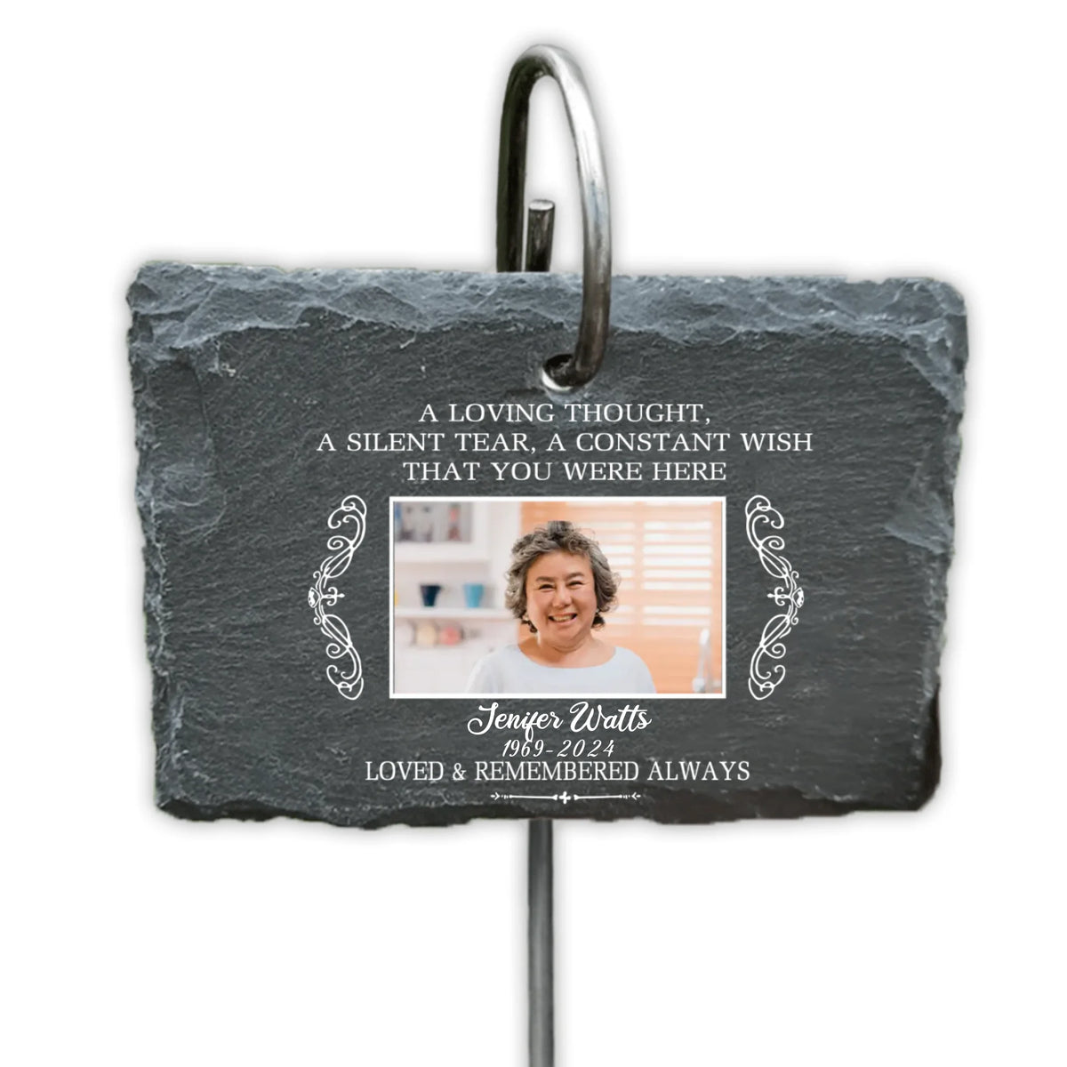 A Silent Tear A Constant Wish That You Were Here - Personalized Garden Slate, Memorial Gift, Memorial Slate - GS75