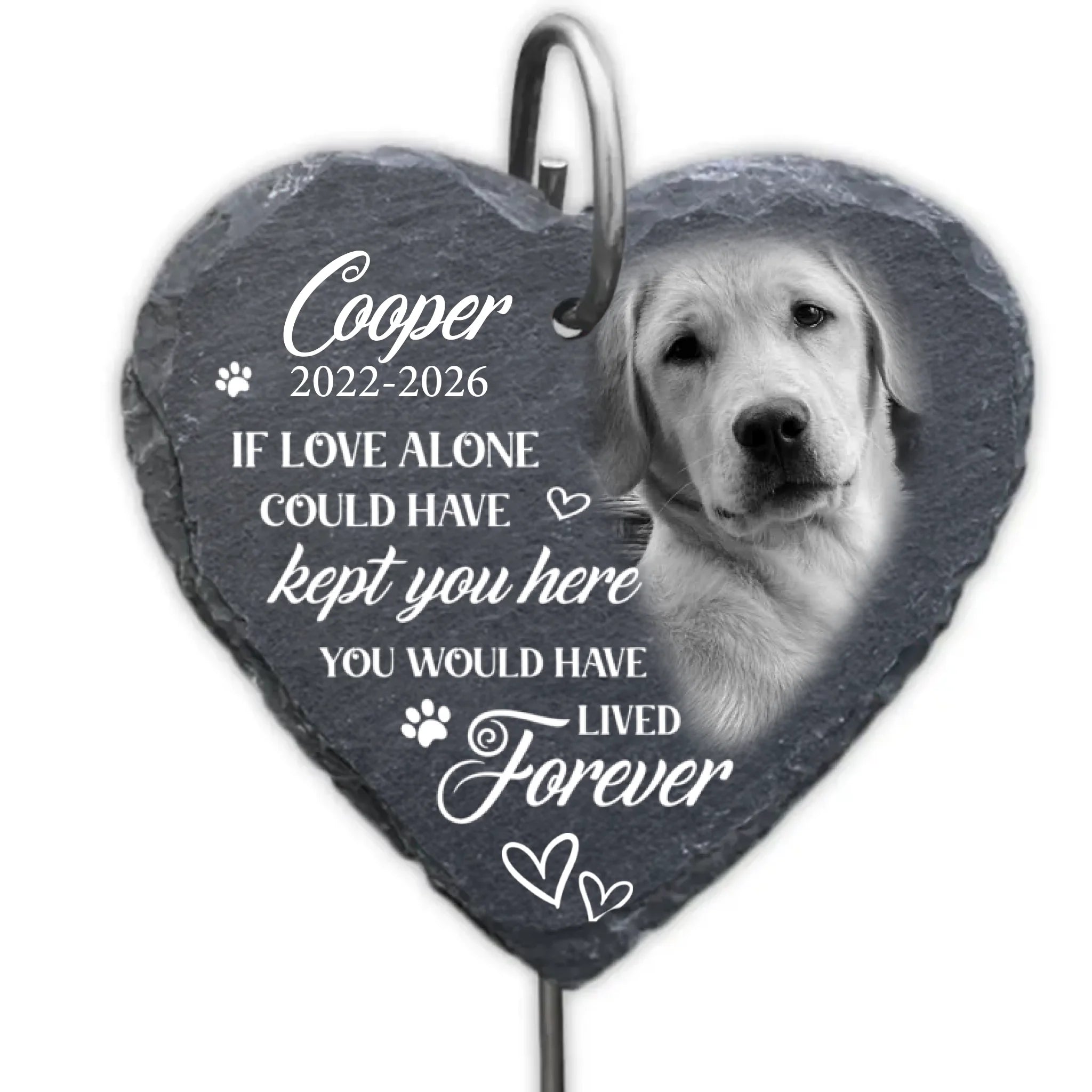 A Loving Tribute For A Cherished Pet - Personalized Garden Slate, Memorial Slate Garden Keepsake, Loss Of Pet Gift