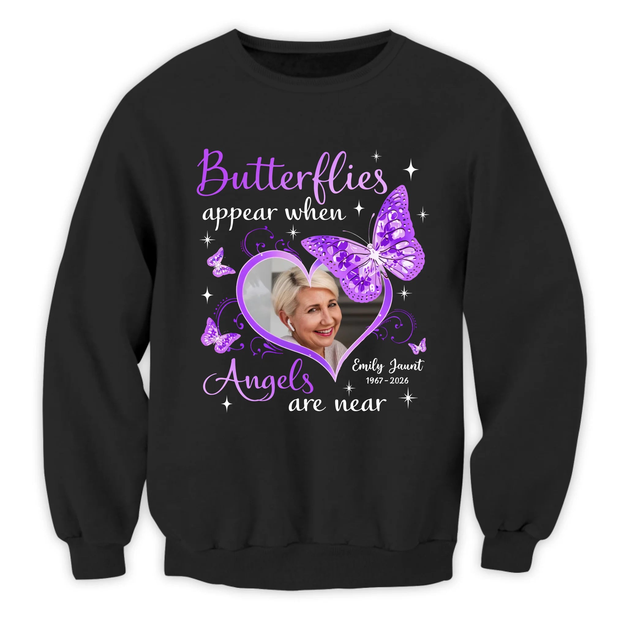 Forever Loved, Forever My Angel - Personalized T-Shirt,a Memorial Gift For Loss Of Loved One, Butterfly Rememberances Gift