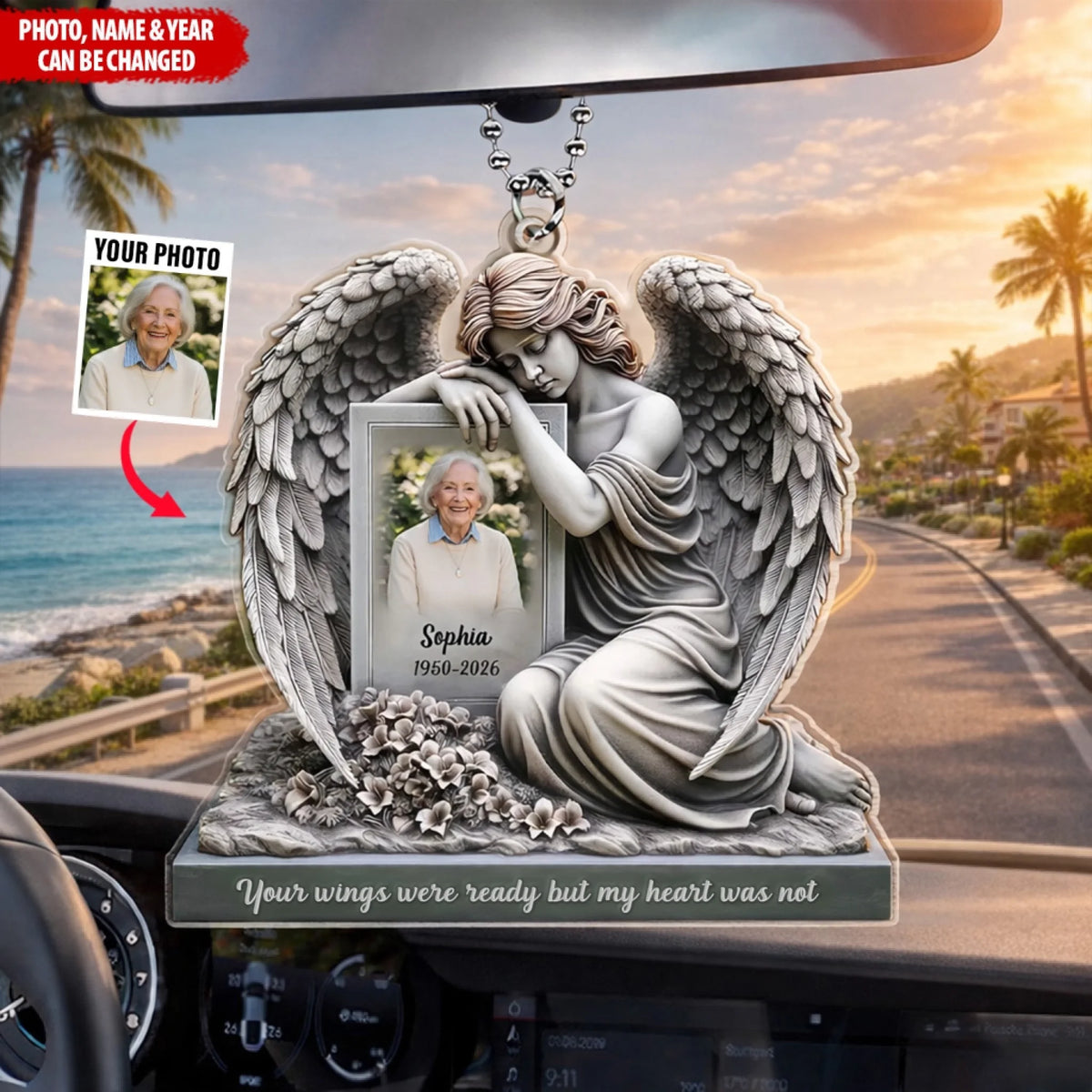 You Will Be Forever In My Heart - Personalized Acrylic Car Hanger, Memorial Gift, Sympathy For Loss Of Loved One