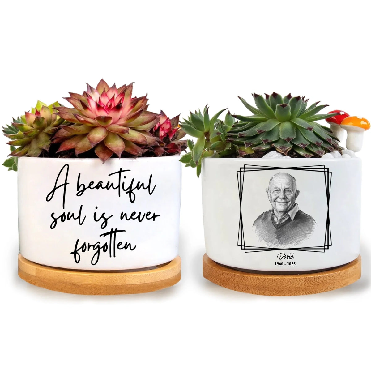 A Beautiful Never Forgotten - Personalized Plant Pot, Memorial Gift For Loss Of Loved One, In Loving Memory Gift