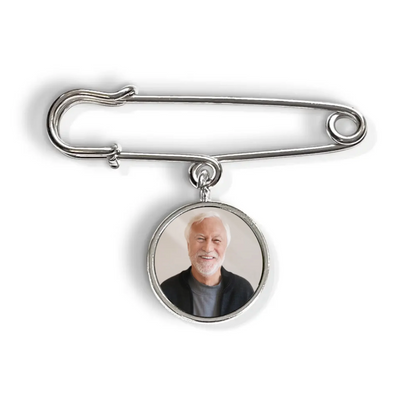 Remembering You On Graduation Day - Personalized Lapel Pin, Custom Gift With Photo Charms, Graduation Walking Beside You Every Step, Graduation Day Memorial
