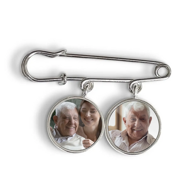 With You On Your Graduation & Always - Personalized Lapel Pin, Custom Gift With Photo Charms, Memorial Graduation Gift