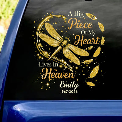 Dragonfly Forever Loved My Guardian Angel - Personalized Decal, In Loving Memory Loss Of Loved One, Memorial Decal