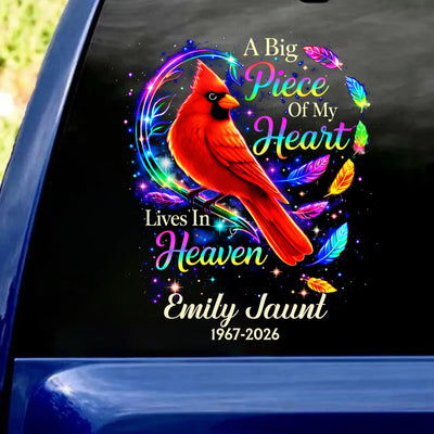 Cardinal Forever Loved My Guardian Angel - Personalized Decal, In Loving Memory Loss Of Loved One, Memorial Decal