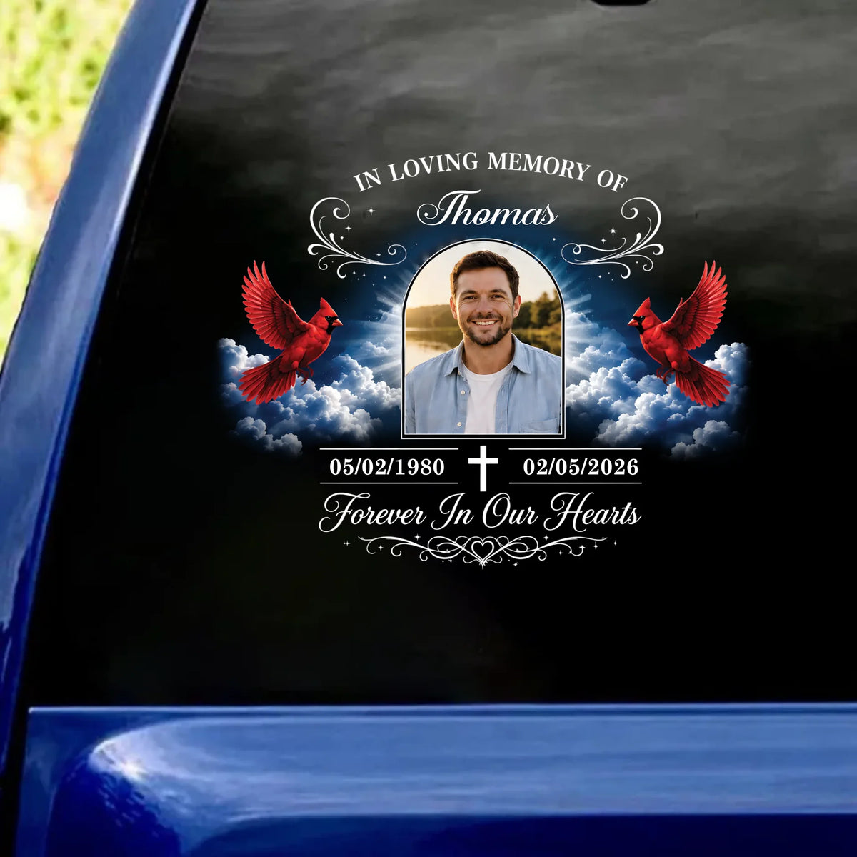 Heaven Gained An Angel, We Gained A Guardian - Personalized Decal, Loving Memory Decal, Loss Of Loved One Gift